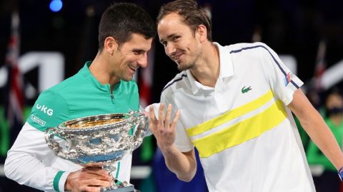 Daniil Medvedev and Australian Open winner Novak Djokovic caught on the camera chatting.